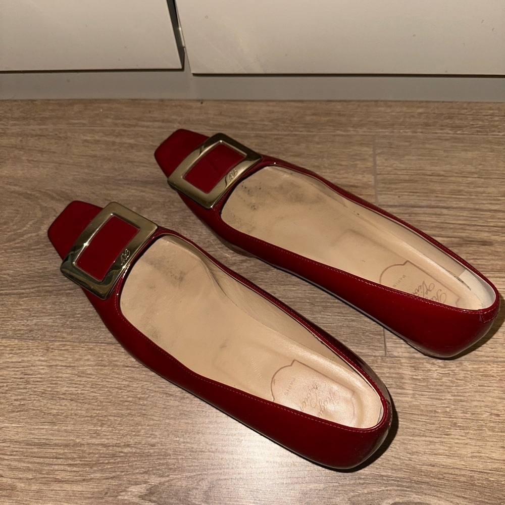 Authentic Roger Vivier Belle Vivier buckle patent leather ballet flats size 39 - Picture 7 of 12